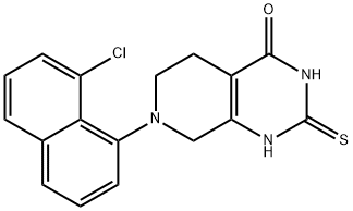 Pyrido[3,4-d]pyrimidin-4(1H)-one, 7-(8-chloro-1-naphthalenyl)-2,3,5,6,7,8-hexahydro-2-thioxo- Structure